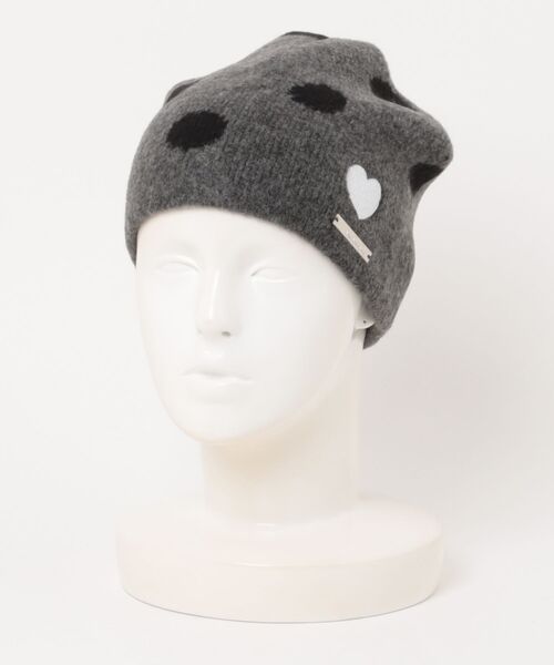 AMESWORLDWIDE（アメスワールドワイド）の「AMES WORLDWIDE／MOHAIR ビーニー（ニットキャップ/ビーニー・レディース・ブラック/チャコール・FREE）」の2枚目の写真