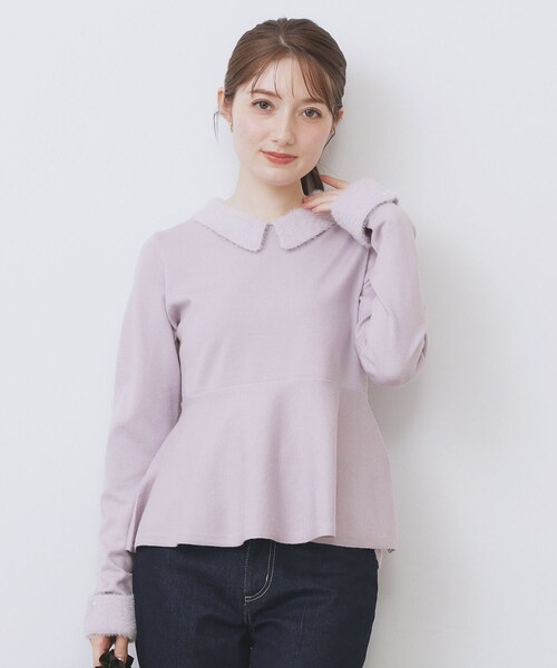 フェザードッキングペプラムニット【洗濯機OK】（ニット