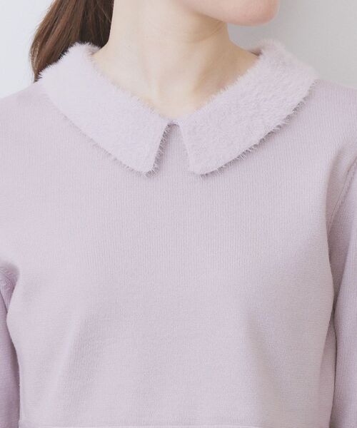 index（インデックス）の「フェザードッキングペプラムニット【洗濯機OK】（ニット/セーター・レディース・パープル/ブラック/オフホワイト・42/40/38/36）」の19枚目の写真
