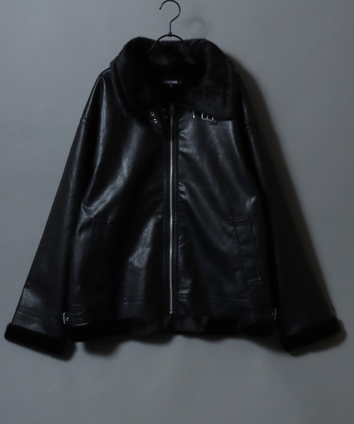 セール】Synthetic Leather B-3 Jacket/フェイクレザー オーバーサイズ