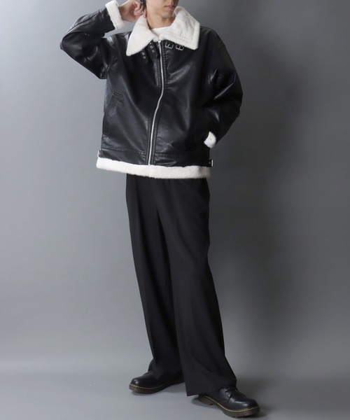 セール】Synthetic Leather B-3 Jacket/フェイクレザー オーバーサイズ