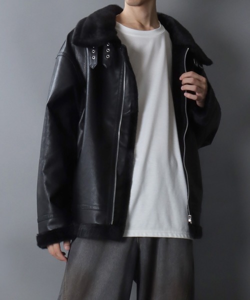 セール】Synthetic Leather B-3 Jacket/フェイクレザー オーバーサイズ
