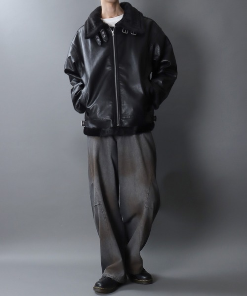 SANBI☆フェイクレザーオーバージャケット☆ブラックフリー 楽天市場】フェイクレザー オーバーサイズ ジャケット ブラック メンズ