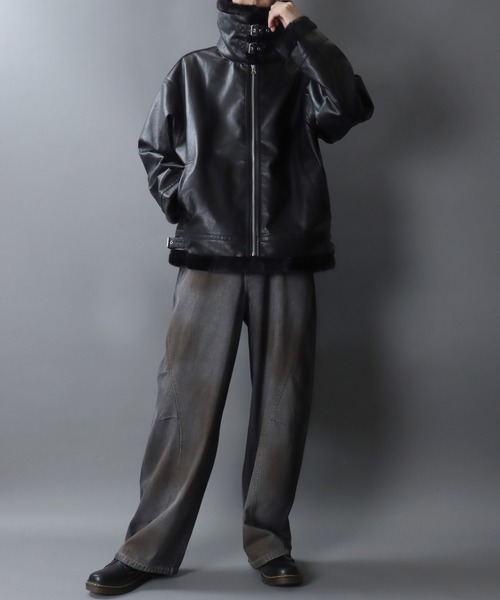 セール】Synthetic Leather B-3 Jacket/フェイクレザー オーバーサイズ