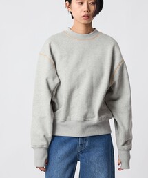 CITEN（シテン）の「＜CITEN＞カラーステッチボリュームスリーブスウェット ライトグレー（スウェット）」