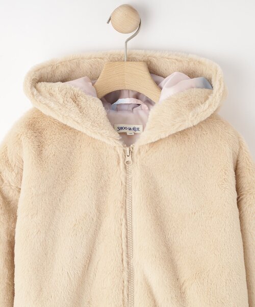 SHOO・LA・RUE（シューラルー）の「【130-150cm/スクール】耳付きエコファーパーカ（パーカー・キッズ・ライトベージュ/チャコールグレー・13/14/15 ）」の5枚目の写真