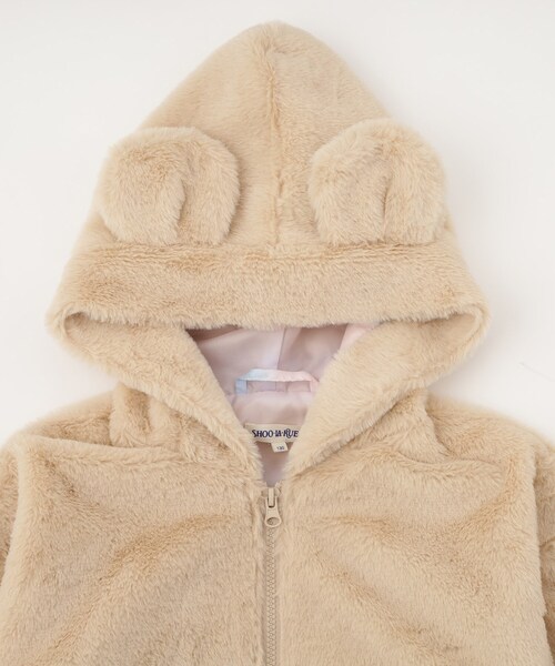 SHOO・LA・RUE（シューラルー）の「【130-150cm/スクール】耳付きエコファーパーカ（パーカー・キッズ・ライトベージュ/チャコールグレー・13/14/15 ）」の10枚目の写真