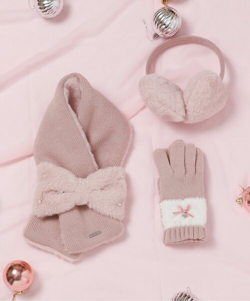 apres les cours（アプレレクール）の「リボンファーマフラー（マフラー・キッズ・アイボリー/サックスブルー/ピンク・120/140）」の17枚目の写真