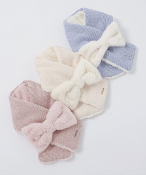 apres les cours（アプレレクール）の「リボンファーマフラー（マフラー・キッズ・アイボリー/サックスブルー/ピンク・120/140）」の19枚目の写真