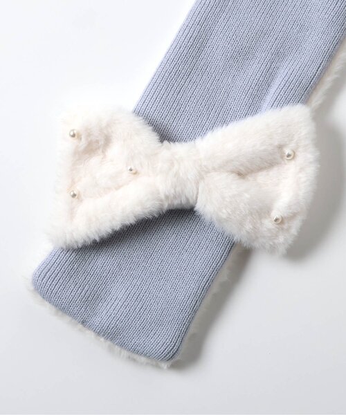 apres les cours（アプレレクール）の「リボンファーマフラー（マフラー・キッズ・アイボリー/サックスブルー/ピンク・120/140）」の11枚目の写真