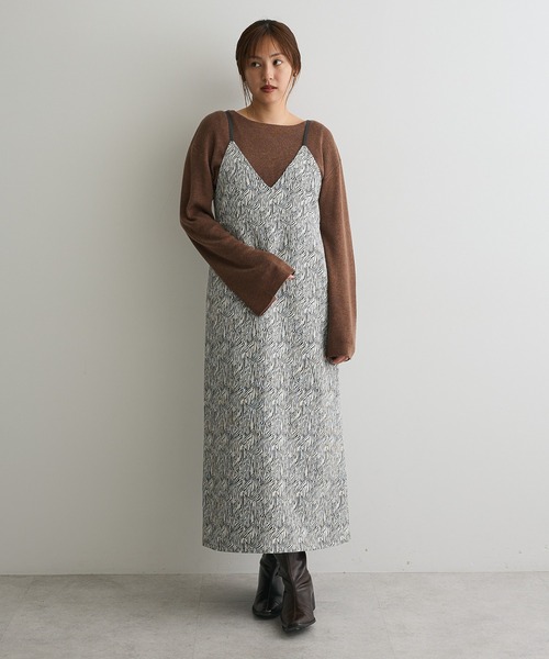 CRAFT STANDARD BOUTIQUE(クラフトスタンダードブティック)の「ゼブラ柄キャミワンピース(ワンピース・レディース・グレー・FREE)」の5枚目の写真