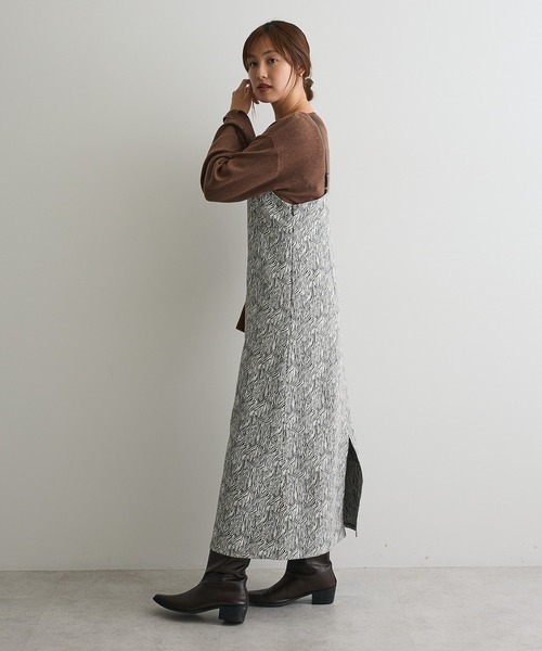 CRAFT STANDARD BOUTIQUE(クラフトスタンダードブティック)の「ゼブラ柄キャミワンピース(ワンピース・レディース・グレー・FREE)」の9枚目の写真