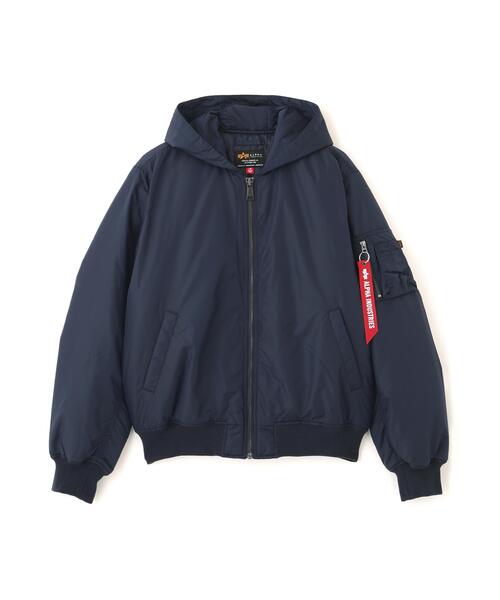 Alpha Industries(アルファインダストリーズ)の「Alpha Industries/アルファ インダストリーズ/MA-1 HOODED OXFORD FLIGHT JACKET/エムエーワン フード オックスフォード フライトジャケット(MA-1・メンズ・ネイビー/ブラック/オリーブ系・L/M/2XL/XL/S)」の3枚目の写真