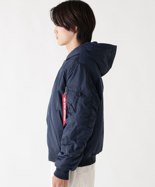 Alpha Industries（アルファインダストリーズ）の「Alpha Industries/アルファ インダストリーズ/MA-1 HOODED OXFORD FLIGHT JACKET/エムエーワン フード オックスフォード フライトジャケット（MA-1・メンズ・ネイビー/ブラック/オリーブ系・L/M/2XL/XL/S）」の7枚目の写真