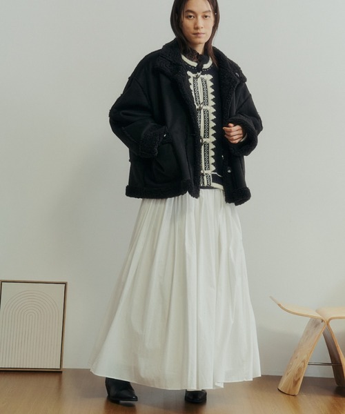 Libra Cue(リブラ キュー)の「クロスステッチニットカーディガン(ニット/セーター・レディース・ブラック・FREE)」の12枚目の写真