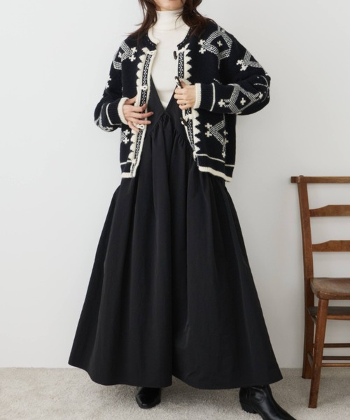 Libra Cue(リブラ キュー)の「クロスステッチニットカーディガン(ニット/セーター・レディース・ブラック・FREE)」の16枚目の写真