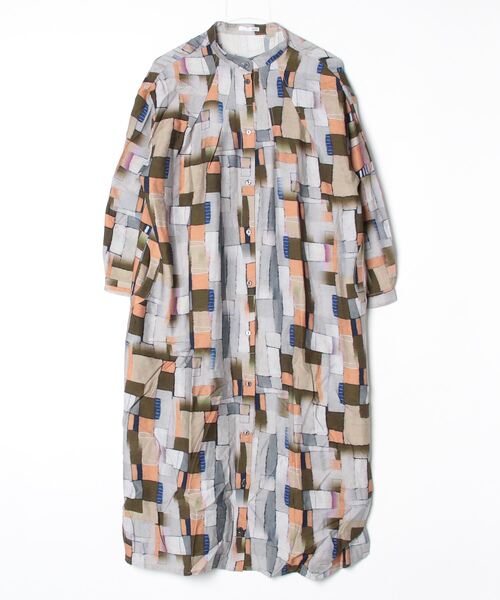 sandy（サンディー）の「プリントタックワンピース（ワンピース・レディース・その他/その他1/ネイビー/グリーン・FREE）」の3枚目の写真