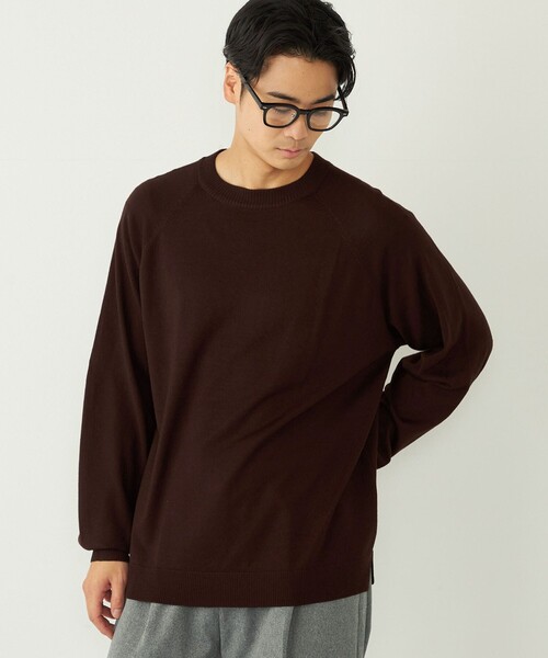 SHIPS Colors（シップス カラーズ）の「SHIPS Colors:〈吸湿発熱・洗濯機可能〉CELLN(R) × ウール 14ゲージ ニット（ニット/セーター・メンズ・ベージュ/ブラウン/ブルー/ブラック・MEDIUM/LARGE/X-LARGE）」の2枚目の写真