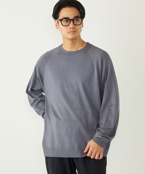 SHIPS Colors（シップス カラーズ）の「SHIPS Colors:〈吸湿発熱・洗濯機可能〉CELLN(R) × ウール 14ゲージ ニット（ニット/セーター・メンズ・ベージュ/ブラウン/ブルー/ブラック・MEDIUM/LARGE/X-LARGE）」の4枚目の写真