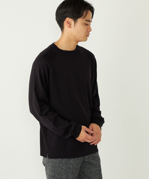 SHIPS Colors（シップス カラーズ）の「SHIPS Colors:〈吸湿発熱・洗濯機可能〉CELLN(R) × ウール 14ゲージ ニット（ニット/セーター・メンズ・ベージュ/ブラウン/ブルー/ブラック・MEDIUM/LARGE/X-LARGE）」の21枚目の写真