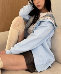 Vini（ヴィニ）の「【Vini】チェック ライニング パーカー（パーカー）」