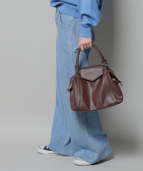 ショルダー付きフラップミニボストン（ショルダーバッグ）｜NANO