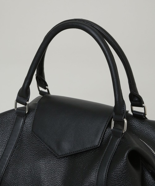 NANO universe（ナノユニバース）の「ショルダー付きフラップミニボストン（ショルダーバッグ・レディース・ブラック/ブラウン・F）」の14枚目の写真