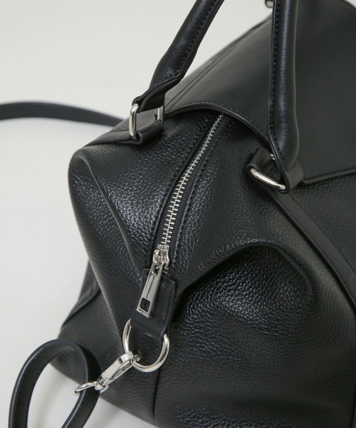 NANO universe（ナノユニバース）の「ショルダー付きフラップミニボストン（ショルダーバッグ・レディース・ブラック/ブラウン・F）」の16枚目の写真