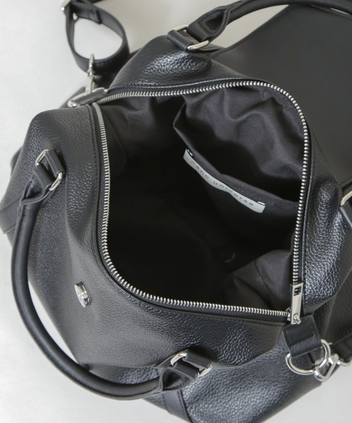 NANO universe（ナノユニバース）の「ショルダー付きフラップミニボストン（ショルダーバッグ・レディース・ブラック/ブラウン・F）」の17枚目の写真