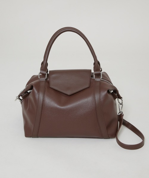 NANO universe（ナノユニバース）の「ショルダー付きフラップミニボストン（ショルダーバッグ・レディース・ブラック/ブラウン・F）」の9枚目の写真