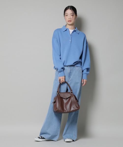 NANO universe（ナノユニバース）の「ショルダー付きフラップミニボストン（ショルダーバッグ・レディース・ブラック/ブラウン・F）」の8枚目の写真