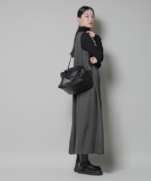 NANO universe（ナノユニバース）の「ショルダー付きフラップミニボストン（ショルダーバッグ・レディース・ブラック/ブラウン・F）」の5枚目の写真