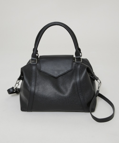 NANO universe（ナノユニバース）の「ショルダー付きフラップミニボストン（ショルダーバッグ・レディース・ブラック/ブラウン・F）」の10枚目の写真