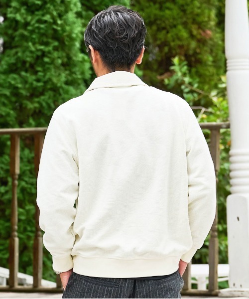 BENUSTA(ベヌスタ)の「『BENUSTA/ベヌスタ』ジャガードジャケット【GC】(ブルゾン・メンズ・ブラック/アイボリー・L/XL)」の5枚目の写真