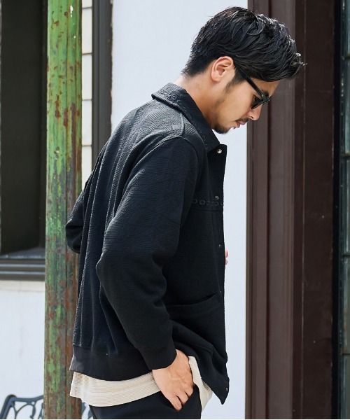 BENUSTA(ベヌスタ)の「『BENUSTA/ベヌスタ』ジャガードジャケット【GC】(ブルゾン・メンズ・ブラック/アイボリー・L/XL)」の7枚目の写真