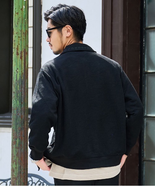 BENUSTA(ベヌスタ)の「『BENUSTA/ベヌスタ』ジャガードジャケット【GC】(ブルゾン・メンズ・ブラック/アイボリー・L/XL)」の8枚目の写真