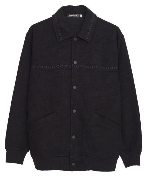 BENUSTA(ベヌスタ)の「『BENUSTA/ベヌスタ』ジャガードジャケット【GC】(ブルゾン・メンズ・ブラック/アイボリー・L/XL)」の9枚目の写真