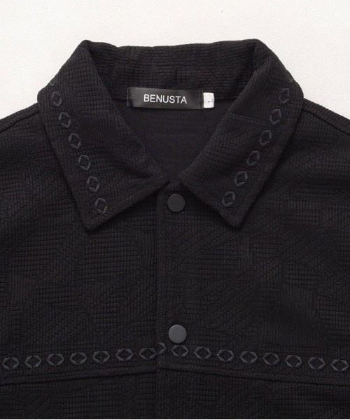 BENUSTA(ベヌスタ)の「『BENUSTA/ベヌスタ』ジャガードジャケット【GC】(ブルゾン・メンズ・ブラック/アイボリー・L/XL)」の11枚目の写真