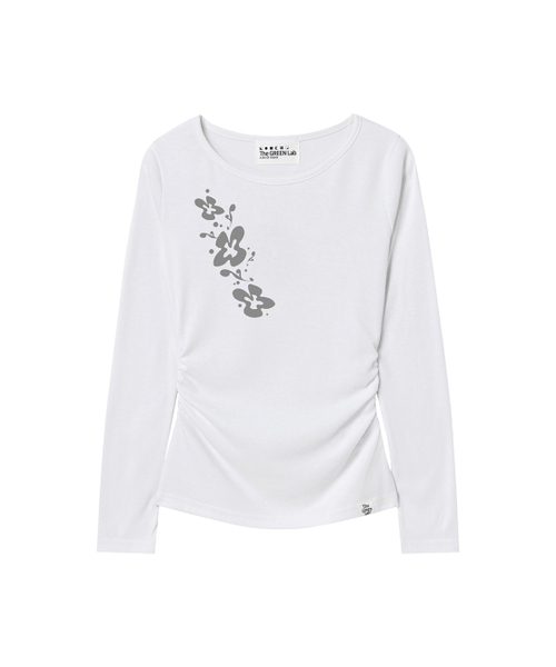 THE GREEN LAB（ザグリーンラボ）の「フラワーシャーリングロングスリーブ長袖Tシャツ[ホワイト]（Tシャツ/カットソー・レディース・その他・FREE）」の10枚目の写真