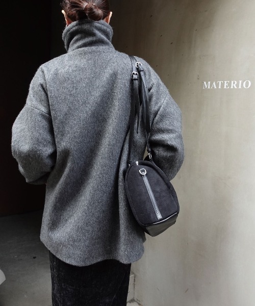 CORNERS(コーナーズ)の「シャギースタンドカラーコート(ステンカラーコート・レディース・ブラウン/アイボリー/チャコールグレー・M/L)」の16枚目の写真