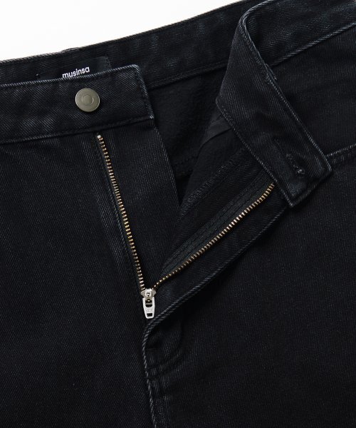 MUSINSA STANDARD（ムシンサスタンダード）の「速起毛ワイドデニムパンツ [ウォッシュドブラック]（デニムパンツ・メンズ・その他・42/36/34/32/30/31/40/38/33/26/27/28/29）」の3枚目の写真