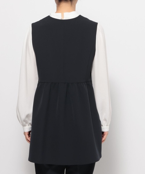 LEPSIM（レプシィム）の「【入卒式／セレモニー】Wクロス切り替えベスト　598356（その他アウター・レディース・ネイビー/グレイッシュベージュ/ブラック・FREE）」の10枚目の写真