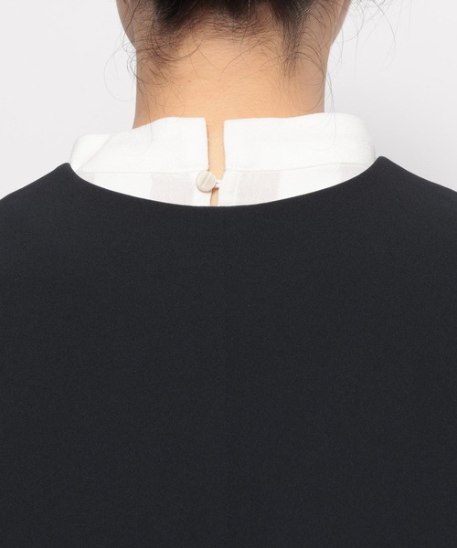 LEPSIM（レプシィム）の「【入卒式／セレモニー】Wクロス切り替えベスト　598356（その他アウター・レディース・ネイビー/グレイッシュベージュ/ブラック・FREE）」の4枚目の写真