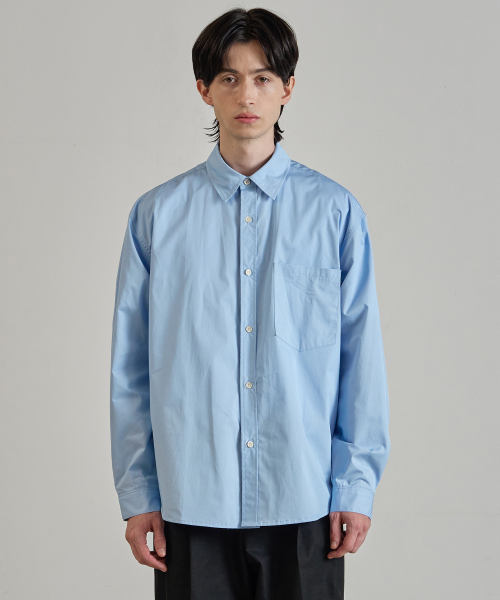 PYEON MA(ピョンマ)の「タイプライターリラックスシャツ - スカイブルー(シャツ/ブラウス・レディース・スカイブルー・MEDIUM/LARGE)」の1枚目の写真
