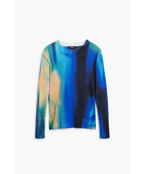 デシグアル（Desigual）/【5サイズ展開】グラデーション細ゲージニット セール】ブルーグラデーション細ゲージニット（ニット/セーター