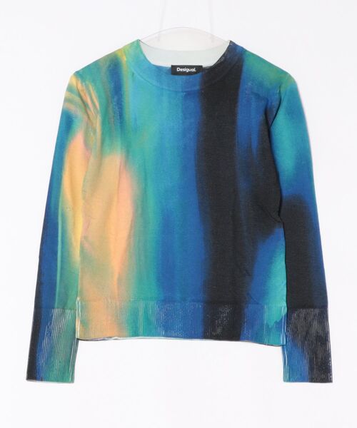 Desigual(デシグアル)の「ブルーグラデーション細ゲージニット(ニット/セーター・レディース・ブルー・S/L/XS/M)」の4枚目の写真