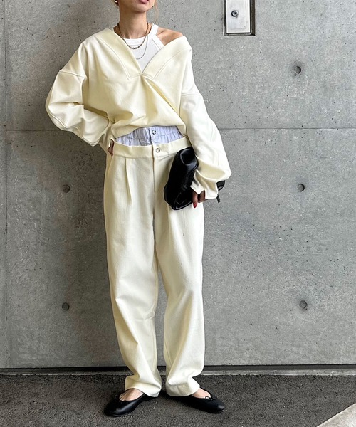 INTERPLAY（インタープレイ）の「【INTERPLAY x AYA】Compressed Top（シャツ/ブラウス・レディース・グレー/アイボリー・FREE）」の16枚目の写真