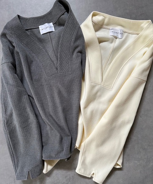 INTERPLAY（インタープレイ）の「【INTERPLAY x AYA】Compressed Top（シャツ/ブラウス・レディース・グレー/アイボリー・FREE）」の14枚目の写真