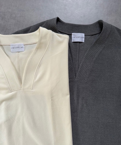 INTERPLAY（インタープレイ）の「【INTERPLAY x AYA】Compressed Top（シャツ/ブラウス・レディース・グレー/アイボリー・FREE）」の7枚目の写真
