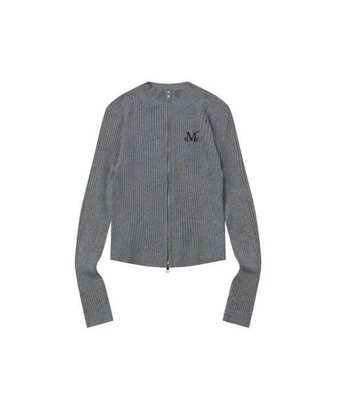 MUCENT(ムセント)の「オーキッドゴルジクロップニットジップアップ (7カラー)(ニット/セーター・レディース・Beige/ネイビー/グリーン/グレー/ブラック/アイボリー/スカイブルー・FREE)」の4枚目の写真